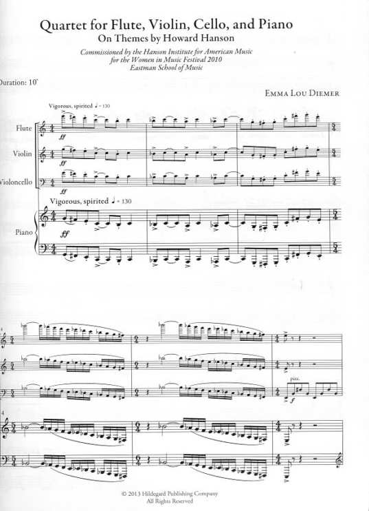 Diemer, EL :: Quartet for Flute, Violin, Cello, and Piano