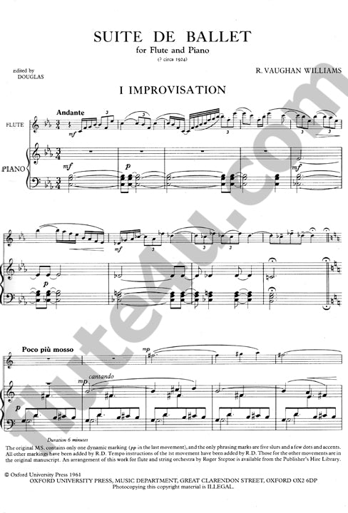Vaughan Williams, R :: Suite de Ballet