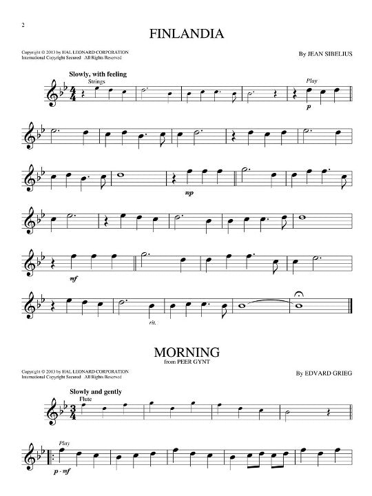 Various :: Easy Instrumental Play-Along - Classical Themes for Flute: 10 Favorite Melodies