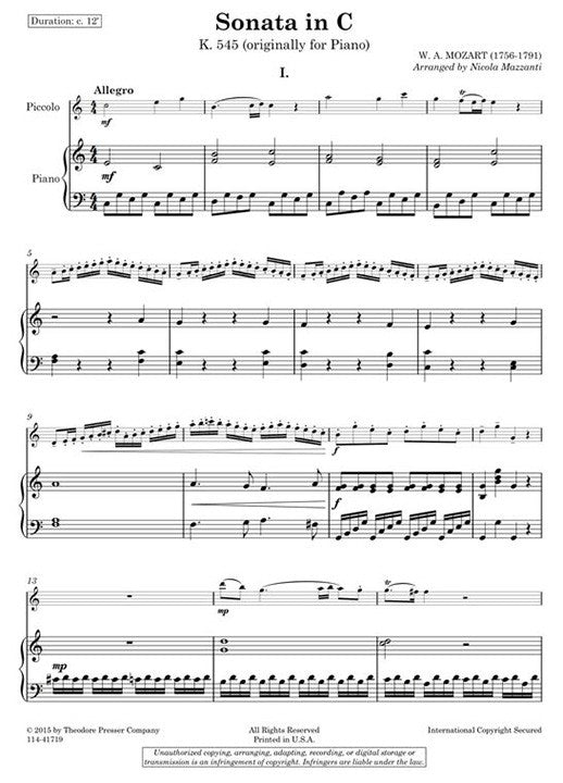 Mozart, WA :: Sonata in C K. 545