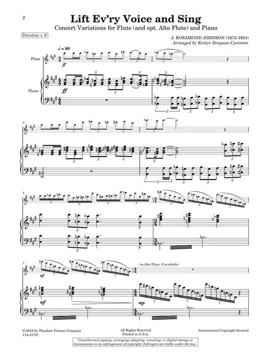 Johnson, JR :: Lift Ev'ry Voice and Sing: Concert Variations