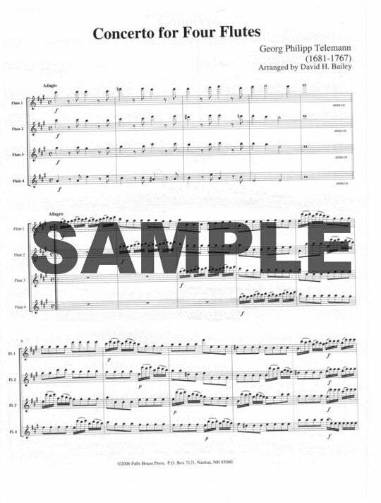 Telemann, GP :: Concerto for Four Flutes
