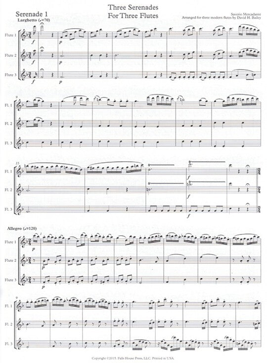 Mercadante, S :: Three Serenades for Three Flutes