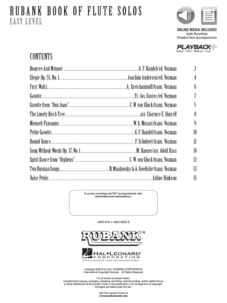 Various :: Rubank Book of Flute Solos - Easy Level