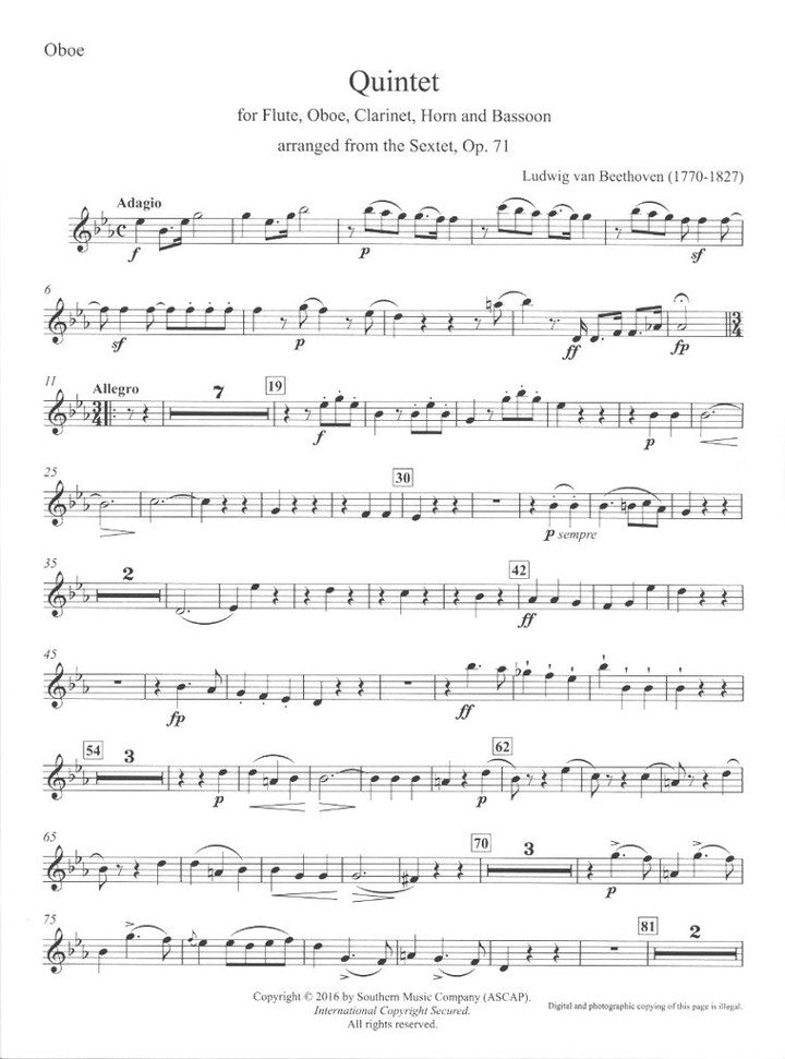 Various :: Twenty Two Woodwind Quintets - Score and Parts