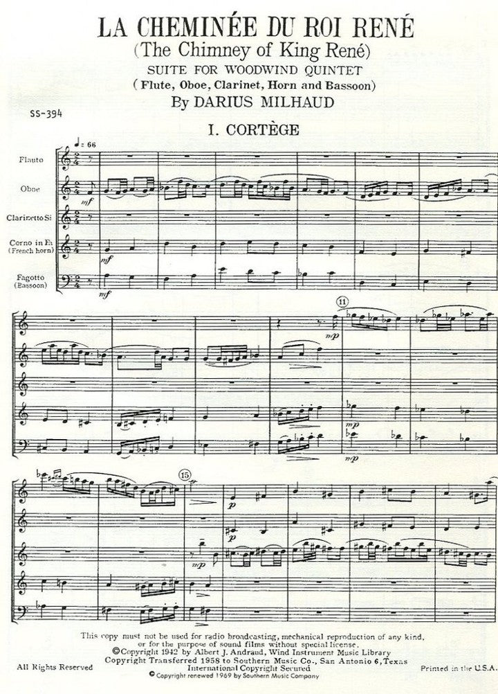 Milhaud, D :: La Cheminee du Roi Rene [The Chimney of King Rene]