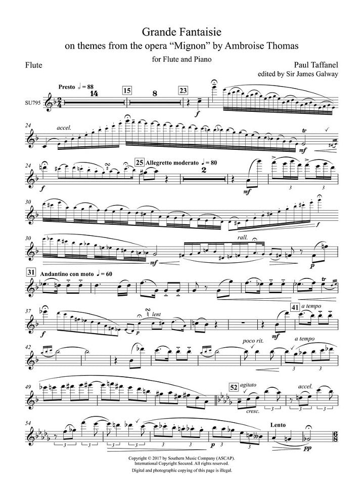 Taffanel, P :: Grand Fantasy on Themes from 'Mignon'