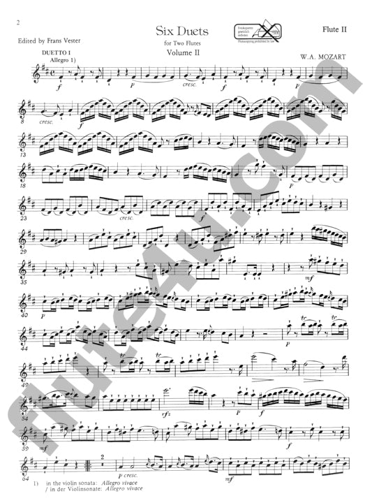 Mozart, WA :: Sechs Duette Band 2 [Six Duets Volume 2]
