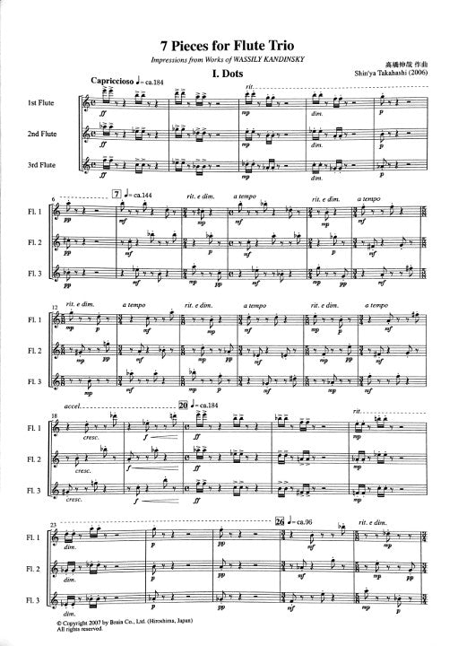 Takahashi, S :: 7 Pieces for Flute Trio - Impressions from Works of Wassily Kandinsky