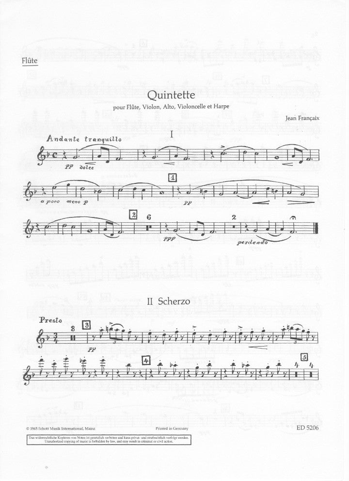 Francaix, J :: Quintette [Quintet] (parts)