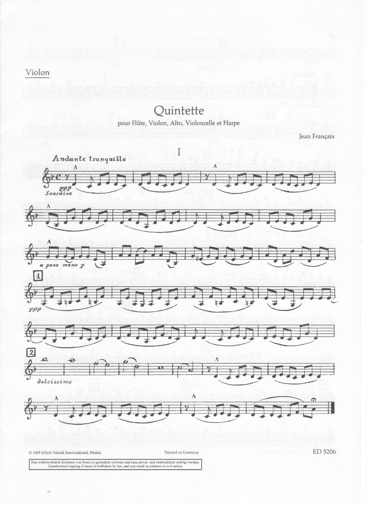 Francaix, J :: Quintette [Quintet] (parts)