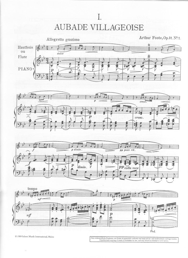 Foote, A :: Trois Pieces [Three Pieces] op. 31