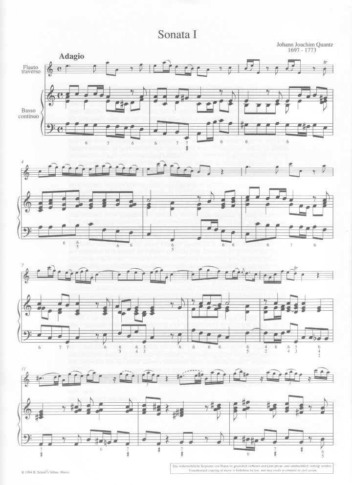 Quantz, JJ :: 6 Sonatas op. 1: Volume 1