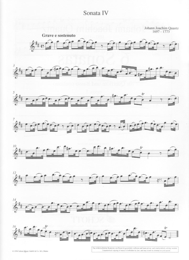 Quantz, JJ :: 6 Sonatas op. 1: Volume 2