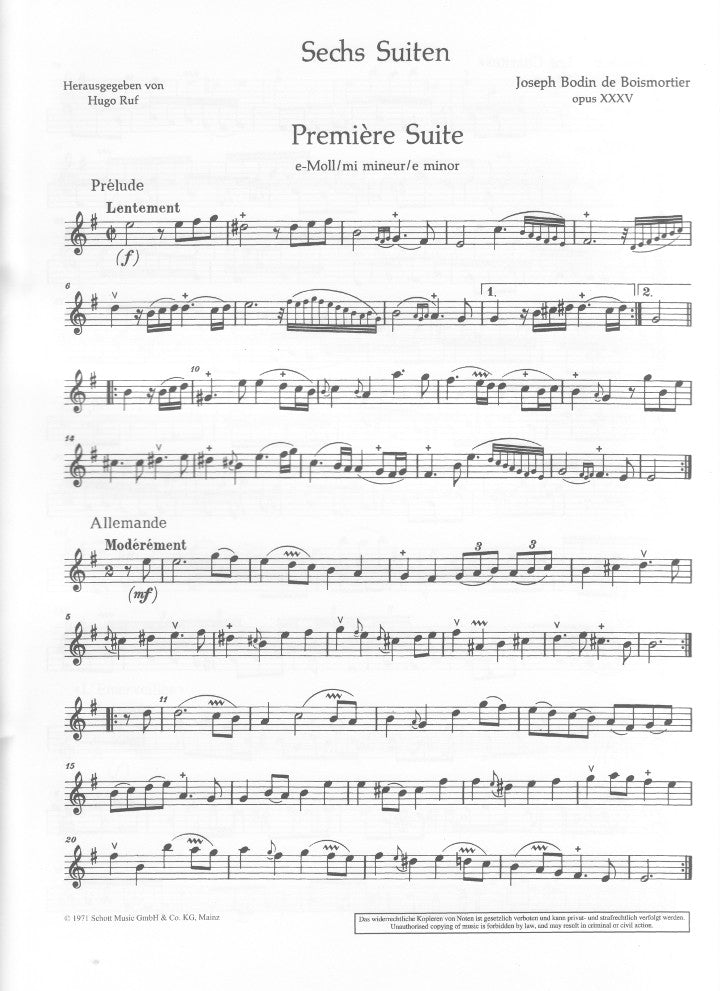 Boismortier, JB :: 6 Suiten [6 Suites] op. 35