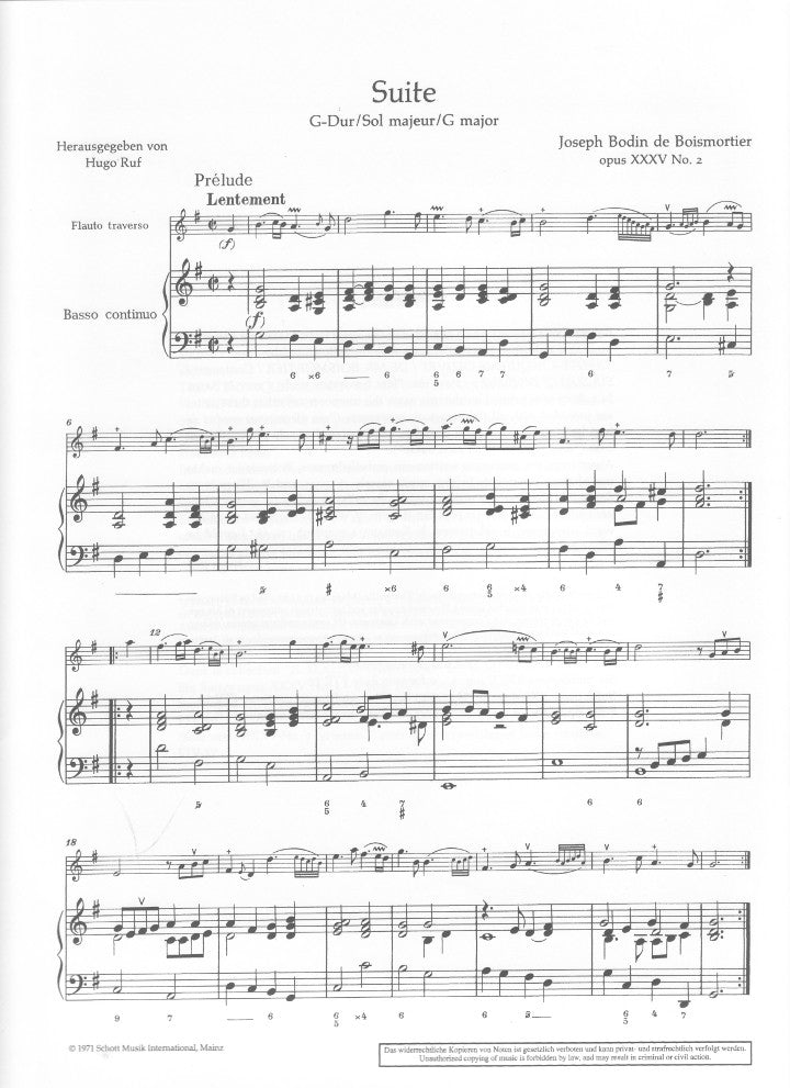 Boismortier, JB :: Suite G-Dur [Suite in G Major]