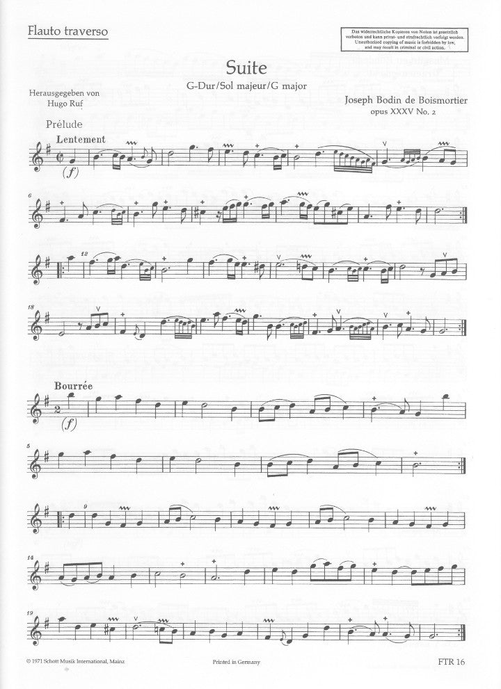 Boismortier, JB :: Suite G-Dur [Suite in G Major]