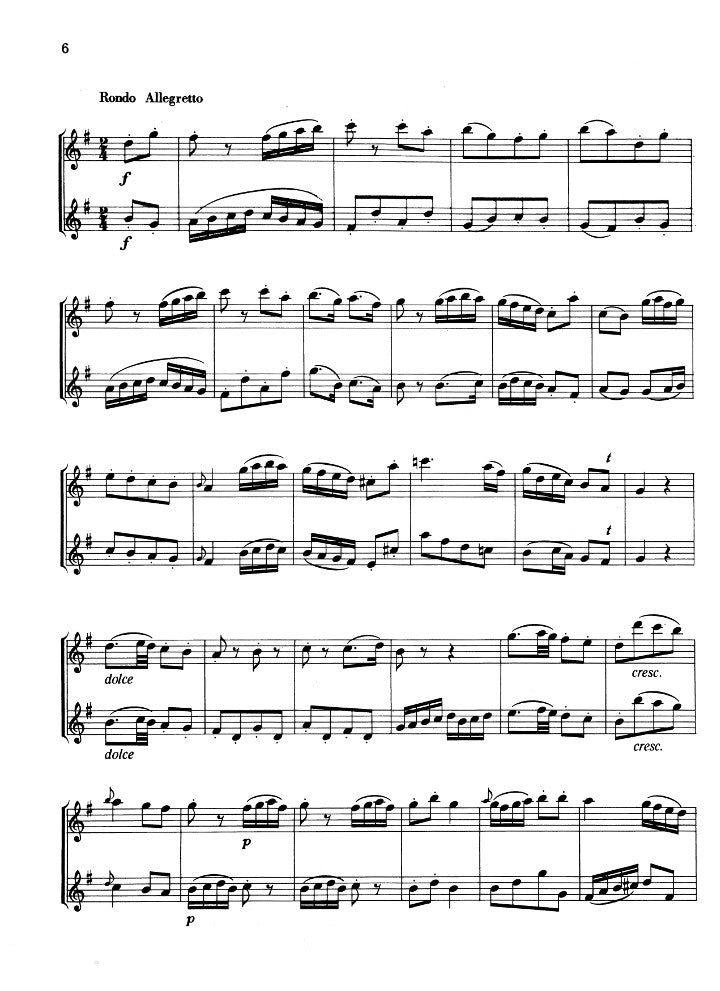 Cambini, G :: Duo G-Dur [Duo in G Major] op. 11, No. 6