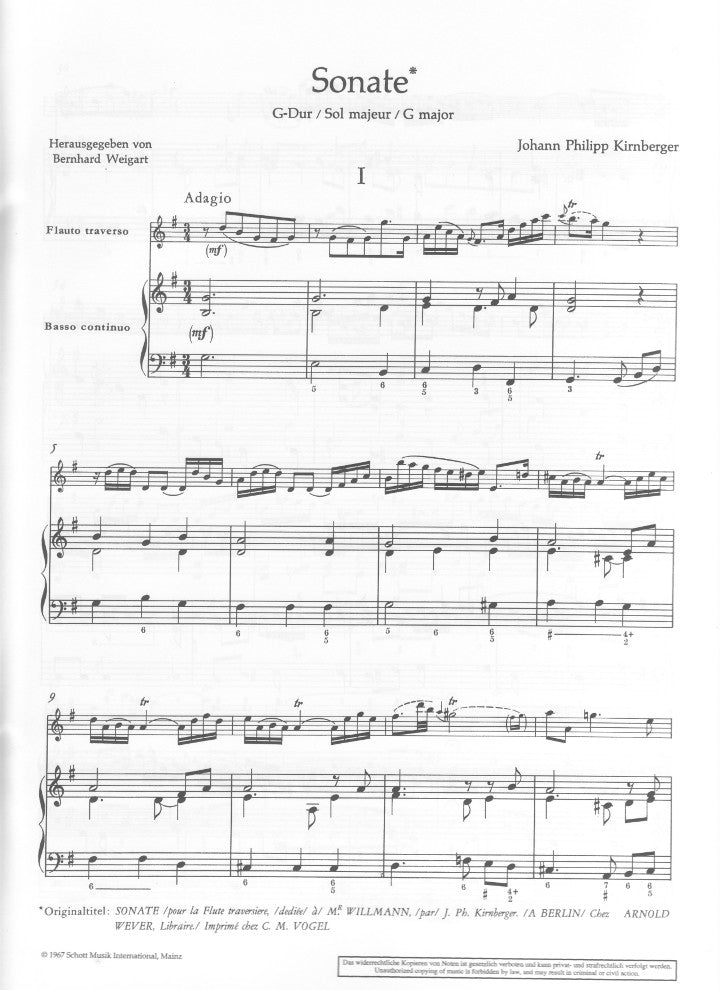 Kirnberger, JP :: Sonate G-Dur [Sonata in G major]