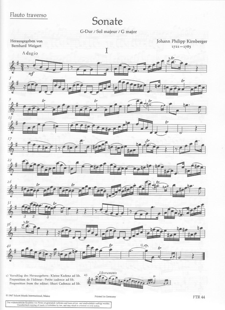 Kirnberger, JP :: Sonate G-Dur [Sonata in G major]