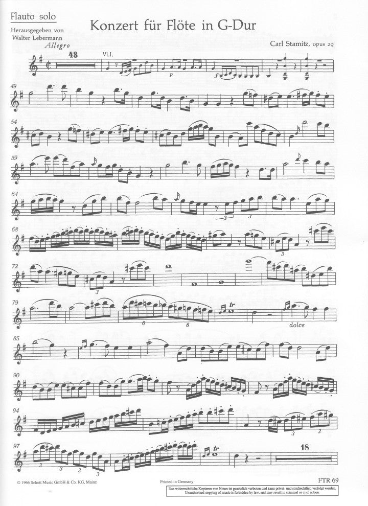 Stamitz, C :: Konzert G-Dur [Concerto in G major] op. 29