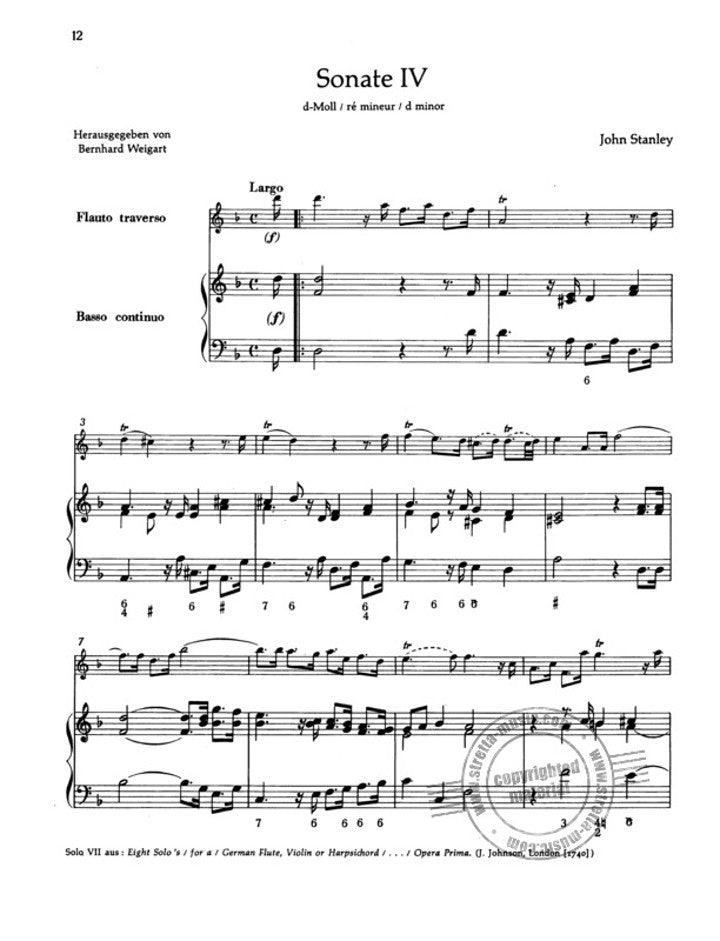 Stanley, J :: Vier Sonaten [Four Sonatas] op. 1: Volume 2