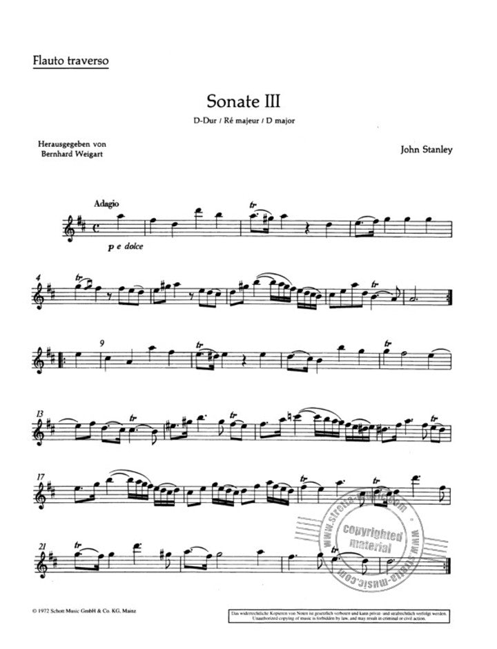 Stanley, J :: Vier Sonaten [Four Sonatas] op. 1: Volume 2