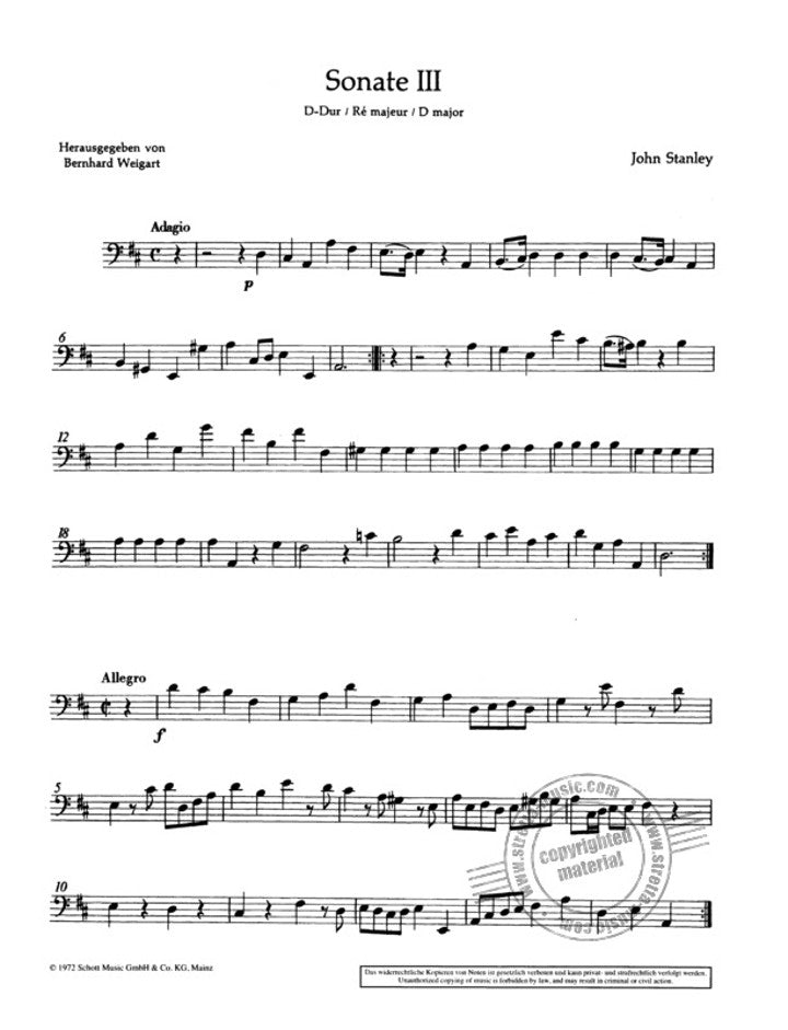 Stanley, J :: Vier Sonaten [Four Sonatas] op. 1: Volume 2