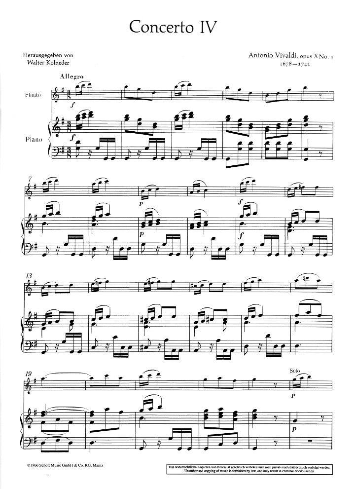 Vivaldi, A :: Concerto in G major op. 10, No. 4