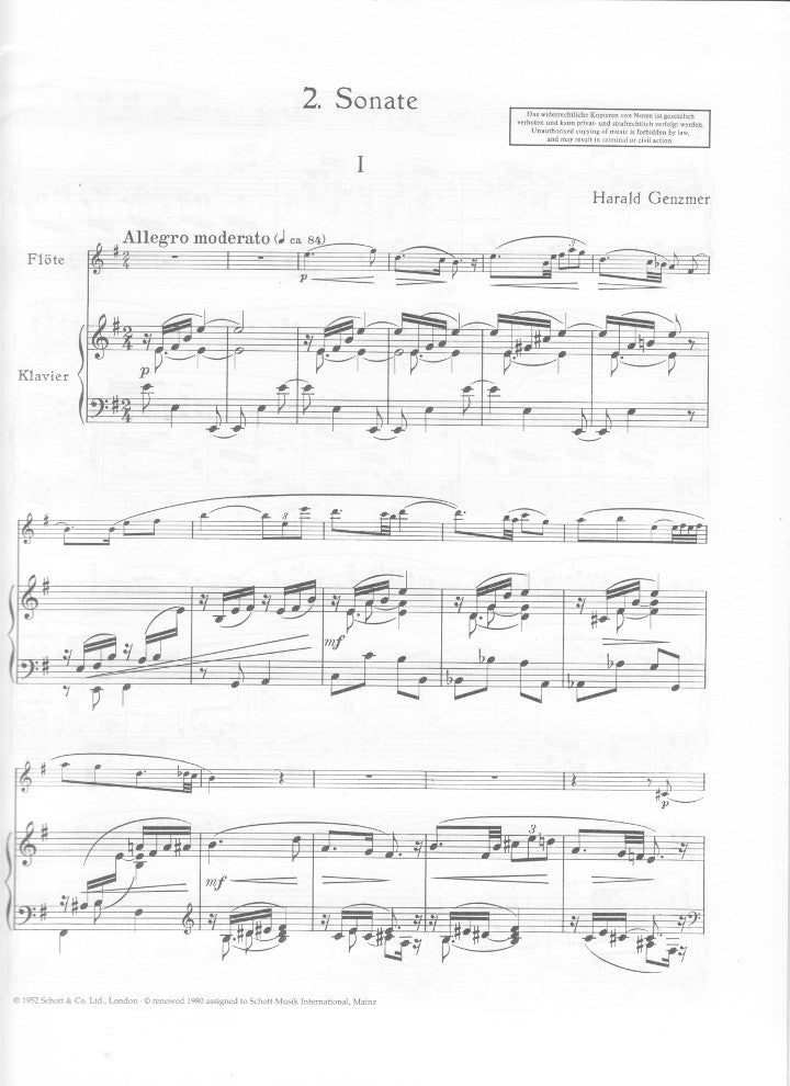 Genzmer, H :: 2nd Sonate e-Moll [Sonata in E minor]