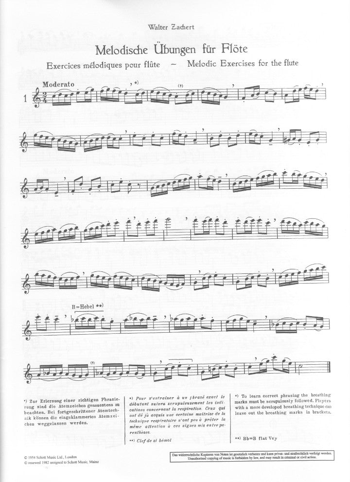 Zachert, W :: Melodische Ubungen [Melodic Exercises]