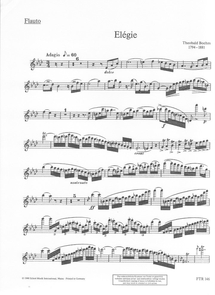 Boehm, T :: Elegie in A flat major op. 47
