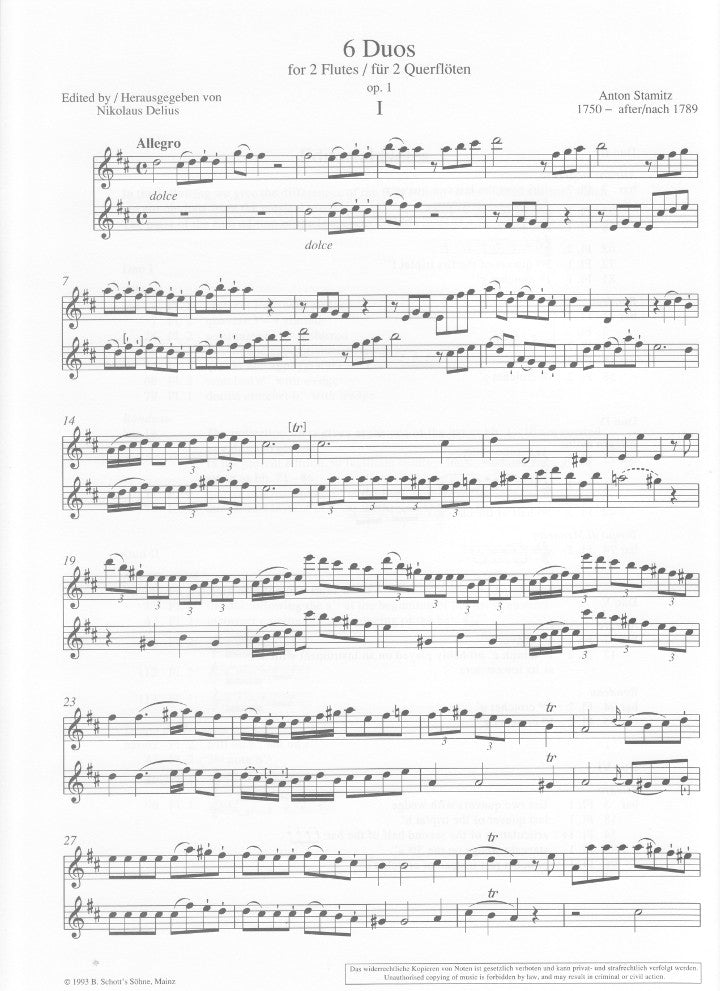 Stamitz, A :: 6 Duos op. 1