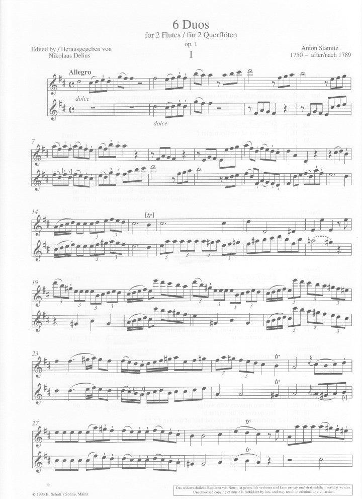 Stamitz, A :: 6 Duos op. 1