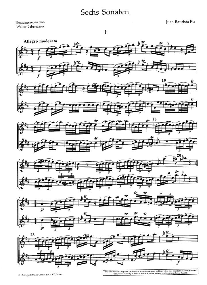Pla, JB :: 6 Sonaten [6 Sonatas]
