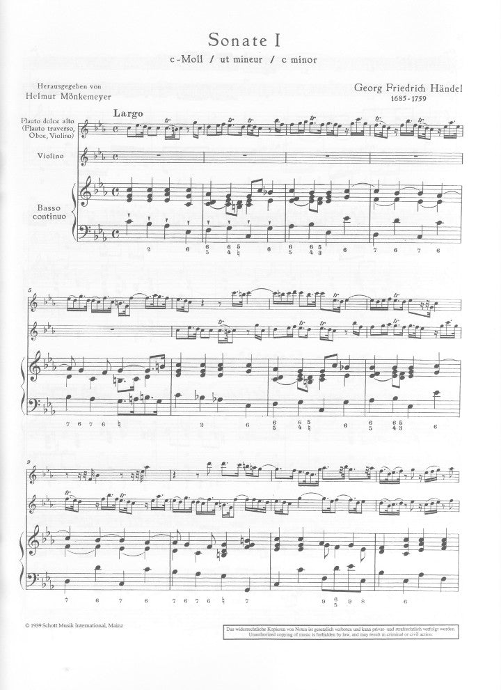Handel, GF :: Sonate [Sonata] No. 1 in C Minor