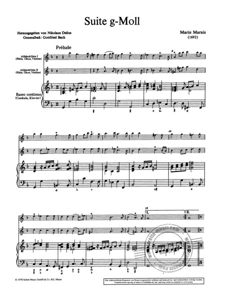 Marais, M :: Suite in G minor