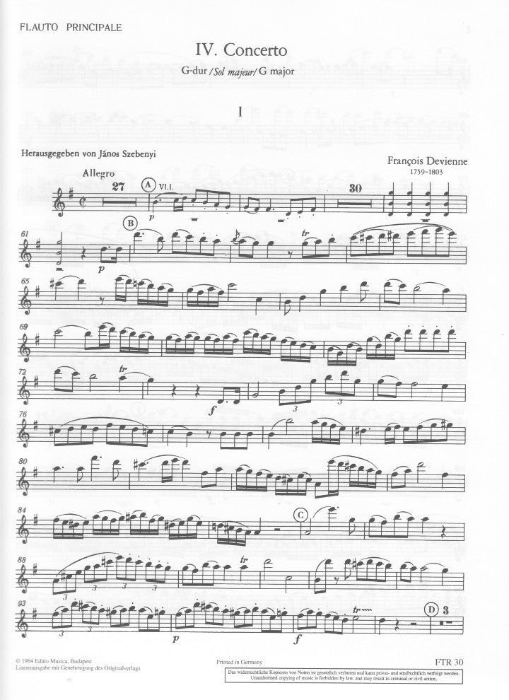 Devienne, F :: Concerto No. 4 in G Major