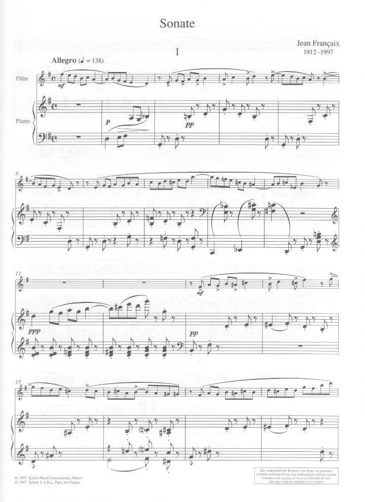 Francaix, J :: Sonate [Sonata]