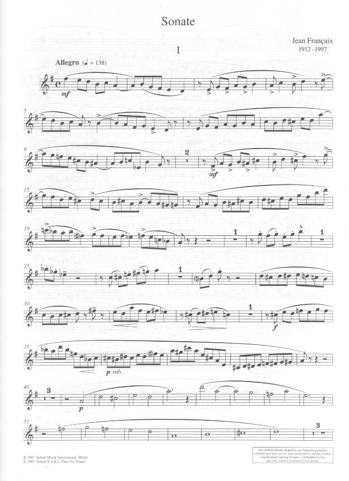 Francaix, J :: Sonate [Sonata]
