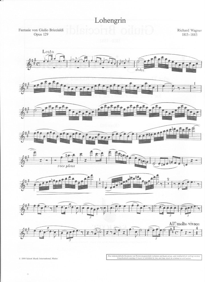Briccialdi, G :: Lohengrin-Fantasie [Lohengrin Fantasy]