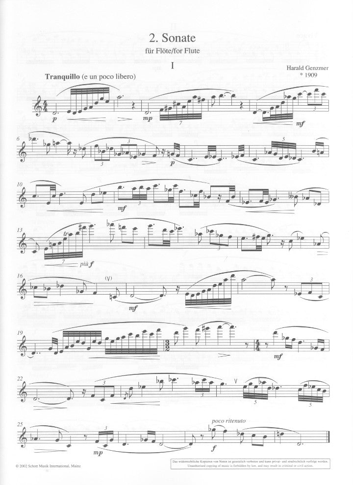 Genzmer, H :: 2nd Sonate [Sonata]