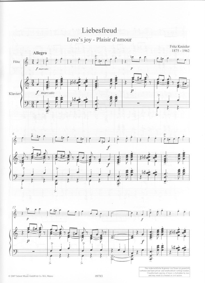 Kreisler, F :: Liebesfreud - Liebesleid [Love's Joy - Love's Sorrow]