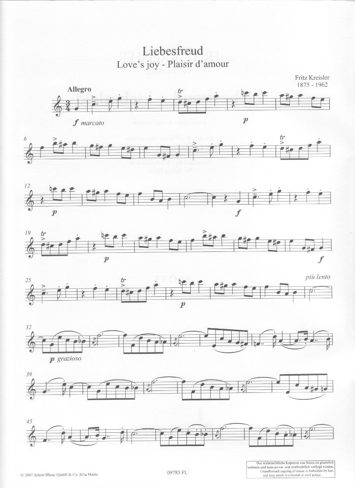 Kreisler, F :: Liebesfreud - Liebesleid [Love's Joy - Love's Sorrow]