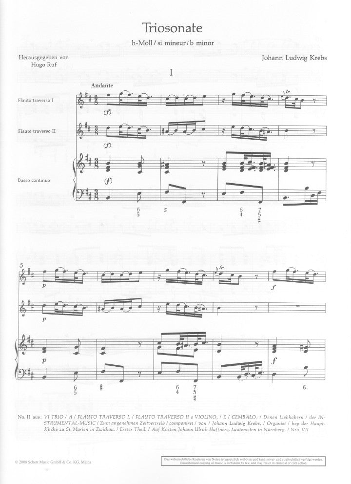 Krebs, JL :: [Triosonate] Trio Sonata in B minor