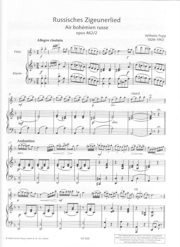 Popp, W :: Russisches Zigeunerlied [Russian Gypsy Song] op. 462, No. 2