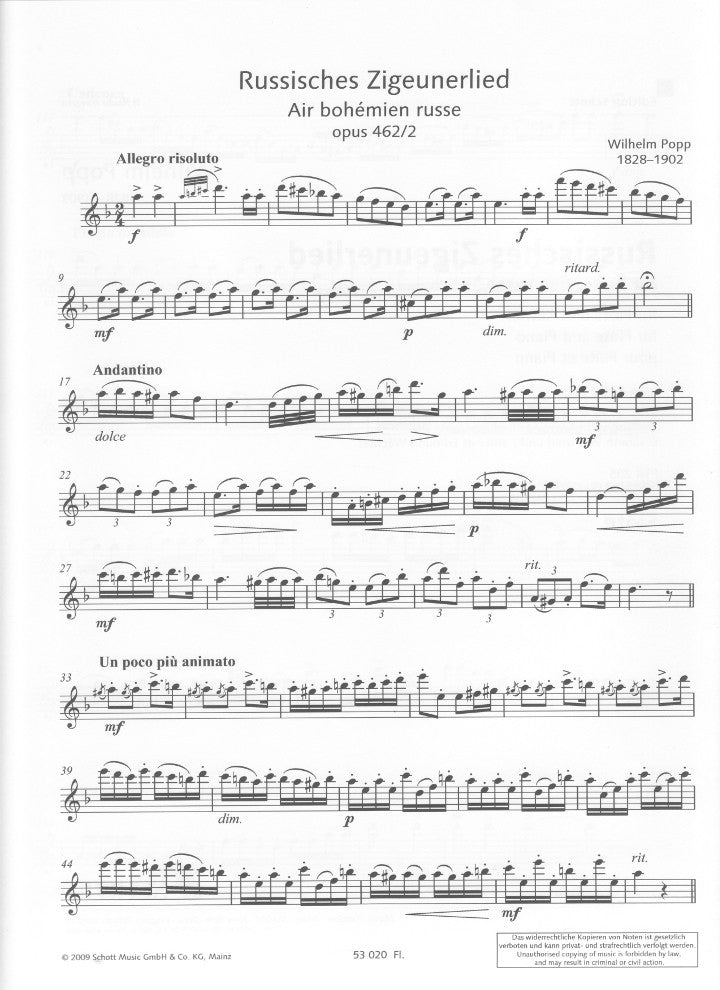 Popp, W :: Russisches Zigeunerlied [Russian Gypsy Song] op. 462, No. 2
