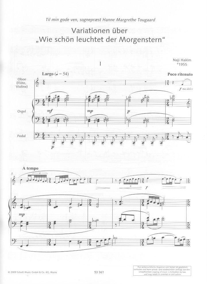 Hakim, N :: Wie schon leuchtet der Morgenstern [How Beautiful Shines the Morningstar]