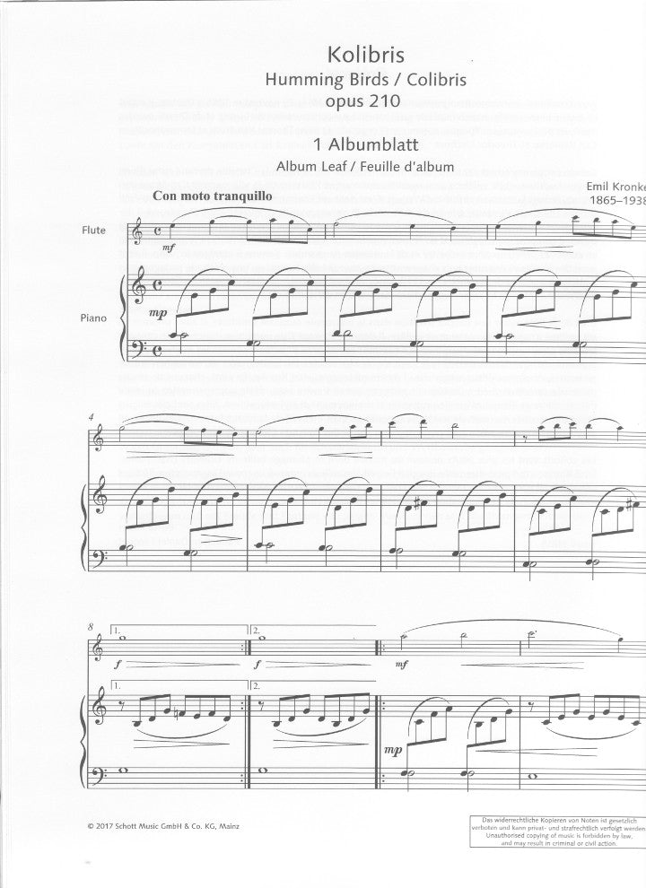 Kronke, E :: Kolibris [Humming Birds] op. 210