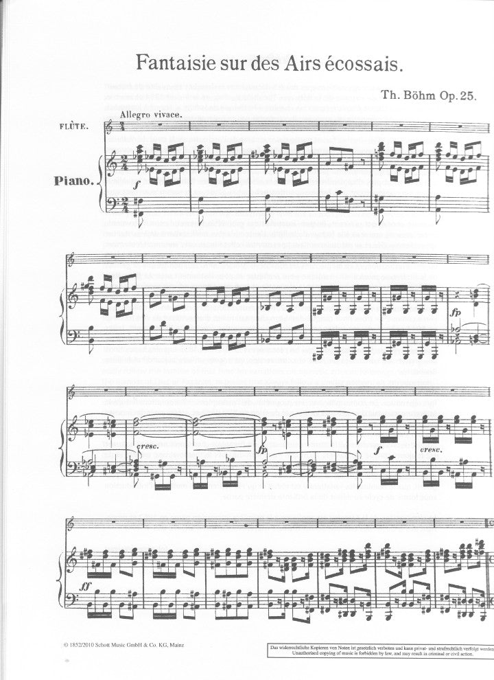 Boehm, T :: Fantaisie sur des airs ecossais [Fantasy on Scottish Airs] op. 25